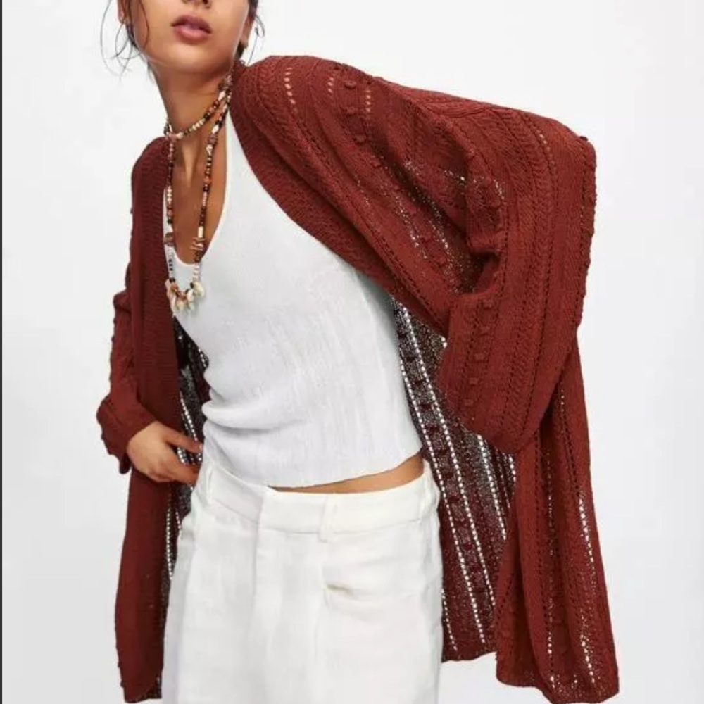 Zara Oversized Textured Weave Cardigan